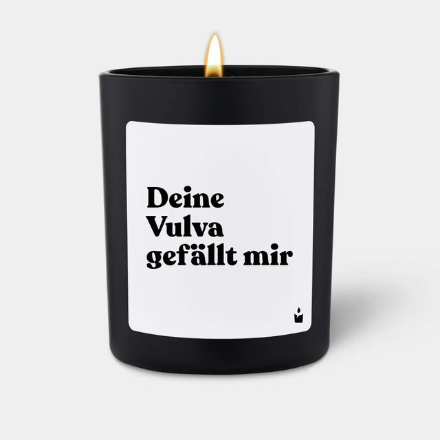 Duftkerze Schwarz Woody Deine Vulva gefällt mir von ChattyCandles