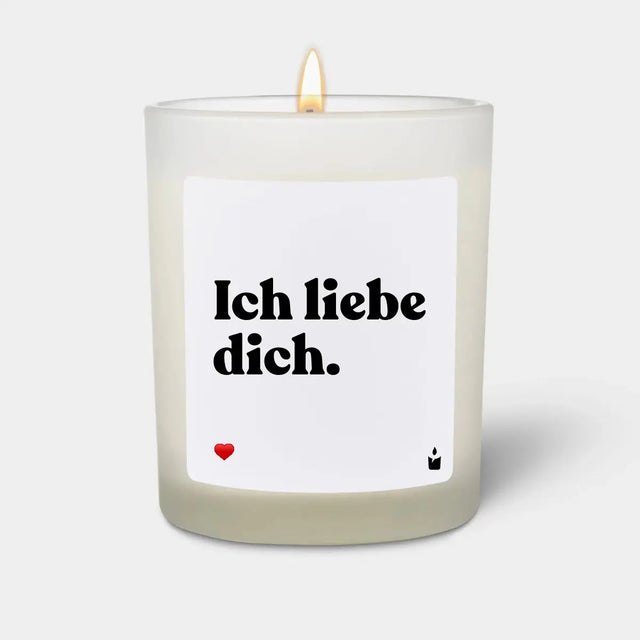 Duftkerze Weiss Flowery Ich liebe dich. von ChattyCandles