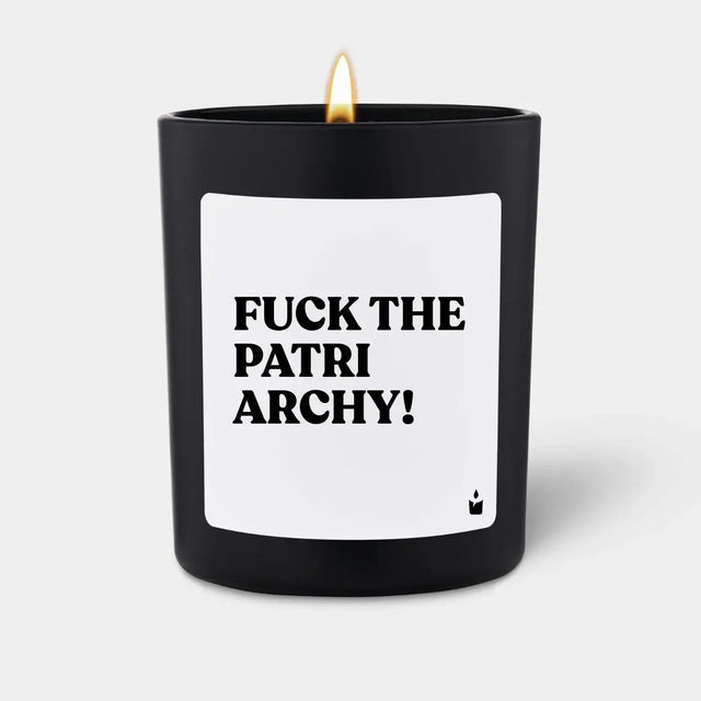 Duftkerze Schwarz Woody Fuck the Patriarchy! von ChattyCandles