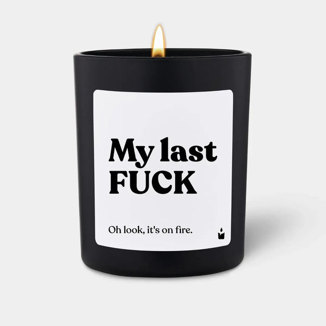Duftkerze Schwarz Woody My last FUCK - Oh look, it's on fire. von ChattyCandles