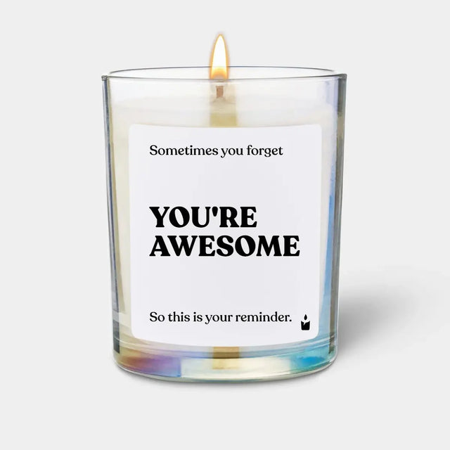 Duftkerze Rainbow Flowery Sometimes you forget - you're awesome - so this is your reminder von ChattyCandles