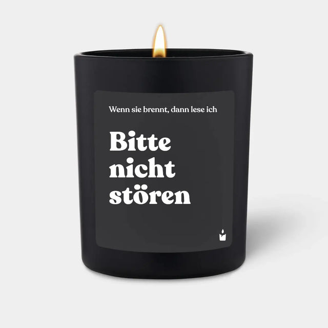 Duftkerze Schwarz Flowery Wenn sie brennt, dann lese ich - Bitte nicht stören von ChattyCandles