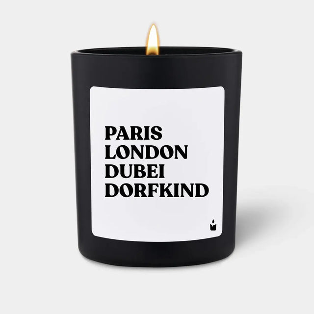 Duftkerze Schwarz Woody Paris London Dubei Dorfkind von ChattyCandles
