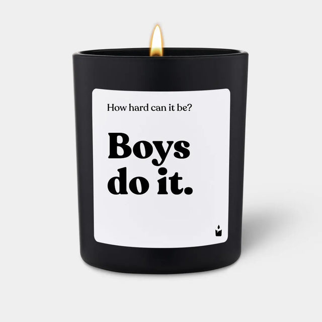 Duftkerze Schwarz Flowery How hard can it be? Boys do it. von ChattyCandles