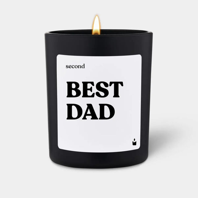 Duftkerze Schwarz Woody second Best Dad von ChattyCandles