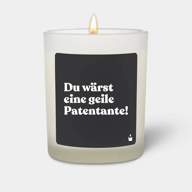 Duftkerze Weiss Flowery Du wärst eine geile Patentante! von ChattyCandles