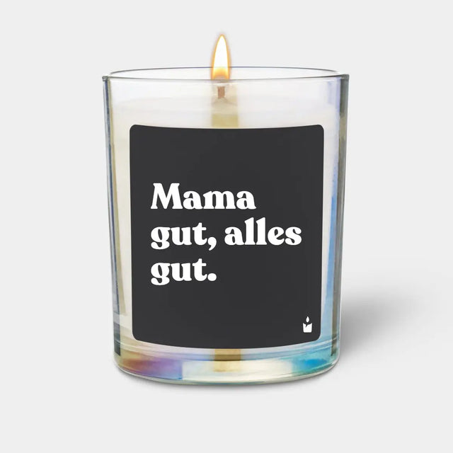 Duftkerze Rainbow Woody Mama gut, alles gut. von ChattyCandles