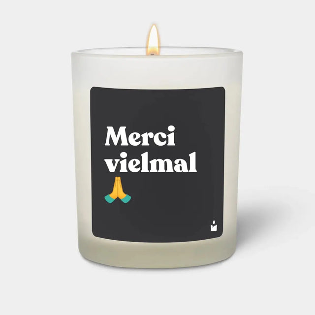 Duftkerze Weiss Woody Merci vielmal von ChattyCandles