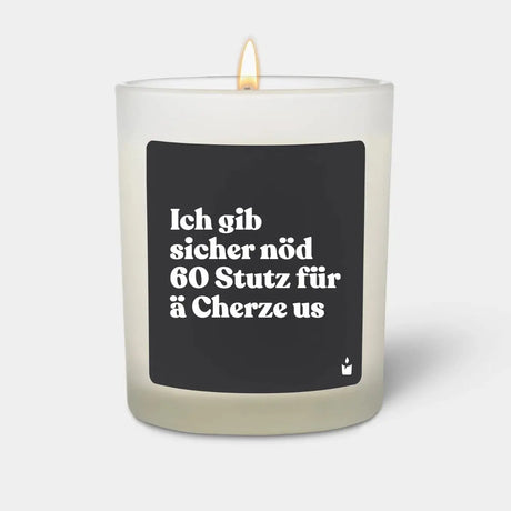 Duftkerze Weiss Woody Ich gib sicher nöd 60 Stutz für ä Cherze us von ChattyCandles