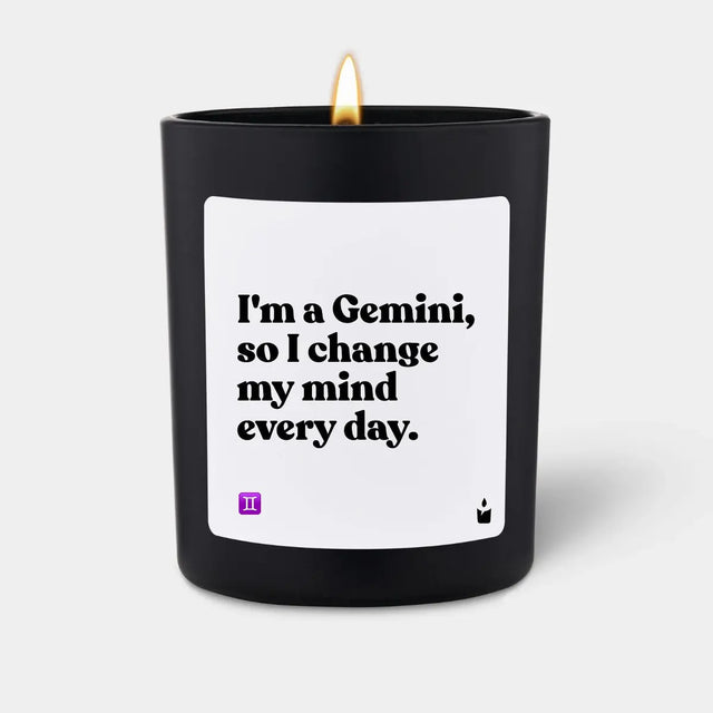 Duftkerze Schwarz Woody I'm a Gemini, so I change my mind every day. von ChattyCandles