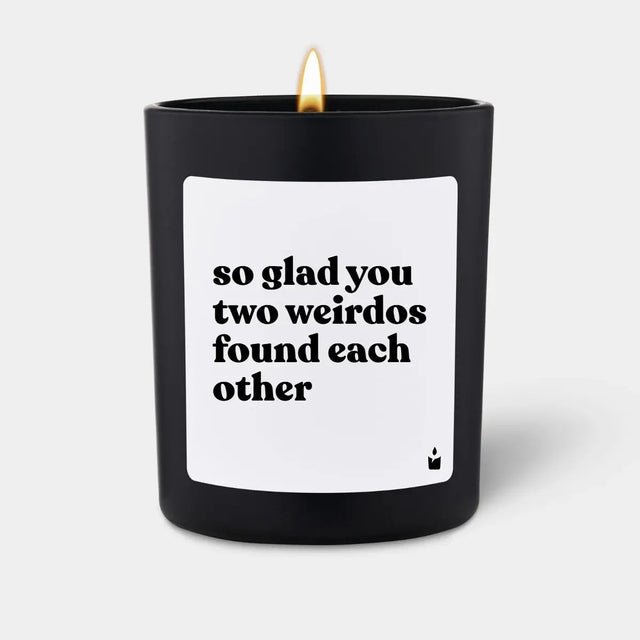 Duftkerze Schwarz Woody so glad you two weirdos found each other von ChattyCandles