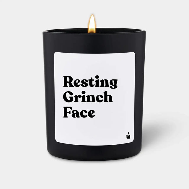 Duftkerze Schwarz Flowery Resting Grinch Face von ChattyCandles