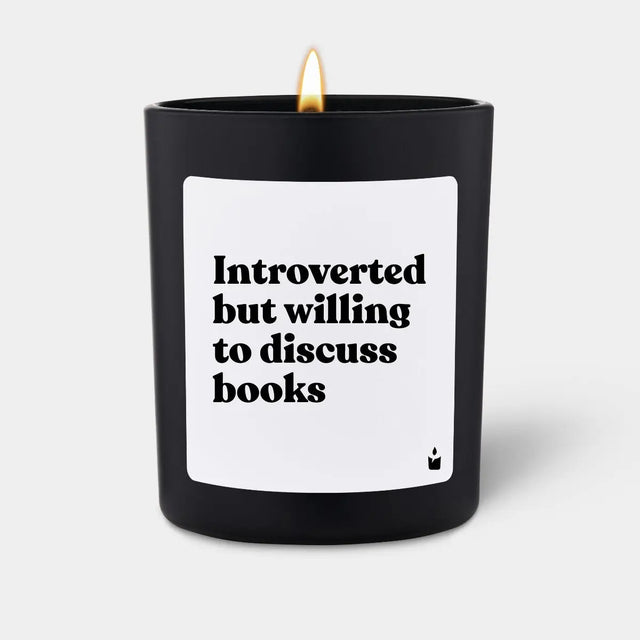 Duftkerze Schwarz Flowery Introverted but willing to discuss books von ChattyCandles