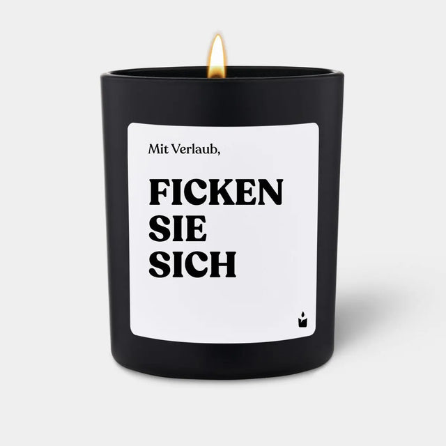 Duftkerze Schwarz Woody Mit Verlaub, Ficken Sie sich von ChattyCandles