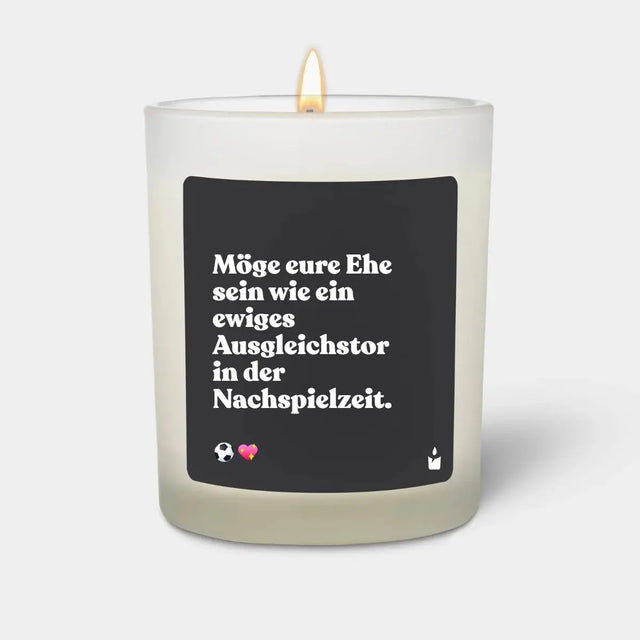 Duftkerze Weiss Woody Möge eure Ehe sein wie ein ewiges Ausgleichstor in der Nachspielzeit. von ChattyCandles