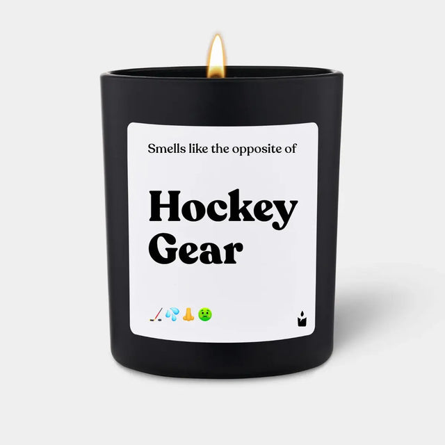 Duftkerze Schwarz Woody Smells like the opposite of Hockey Gear von ChattyCandles