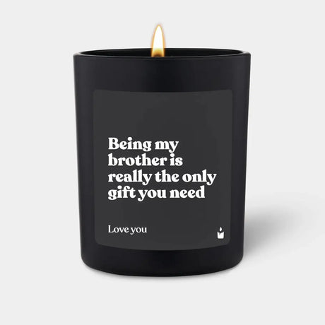 Duftkerze Schwarz Woody Being my brother is really the only gift you need von ChattyCandles