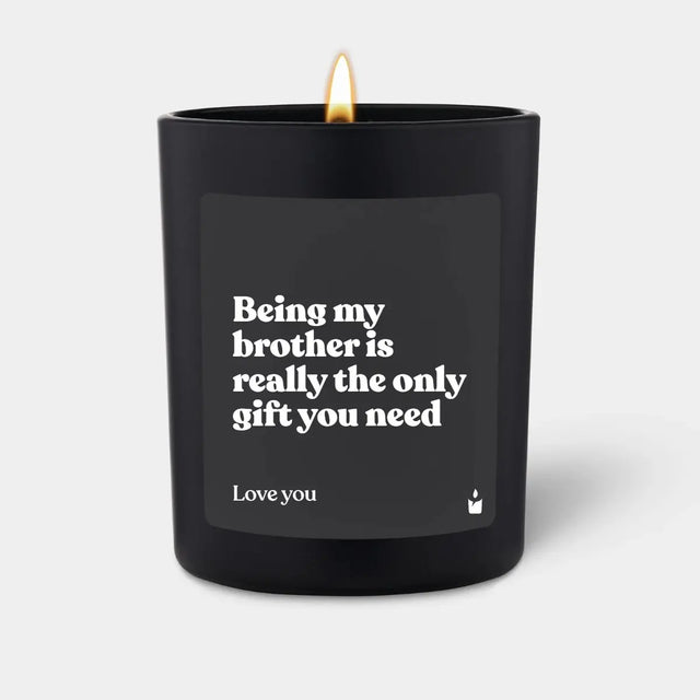Duftkerze Schwarz Woody Being my brother is really the only gift you need von ChattyCandles