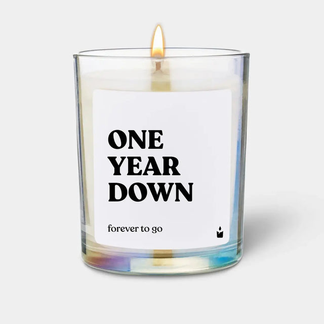 Duftkerze Rainbow Woody One year down, forever to go von ChattyCandles