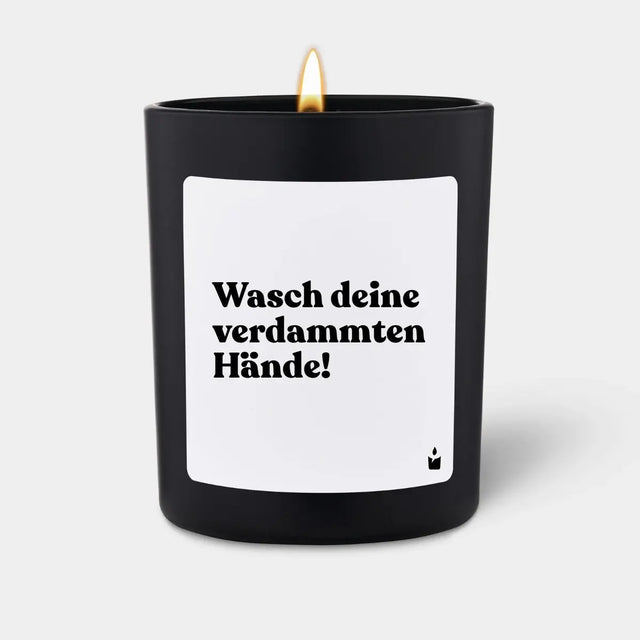 Duftkerze Schwarz Woody Wasch deine verdammten Hände! von ChattyCandles