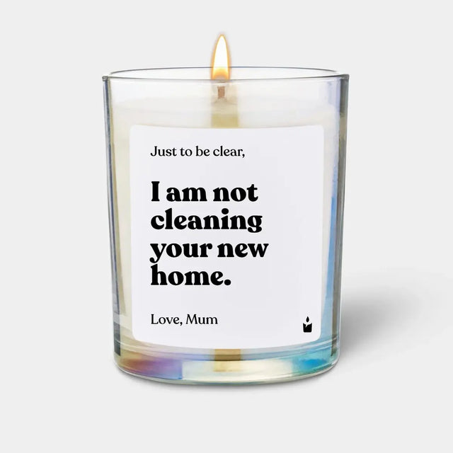 Duftkerze Rainbow Woody Just to be clear, I am not cleaning your new home. Love, Mum. von ChattyCandles