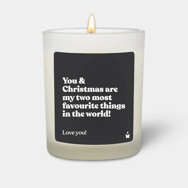 Duftkerze Weiss Woody You & Christmas are my two most favourite things in the world! von ChattyCandles