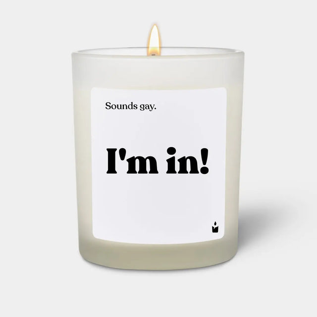 Duftkerze Weiss Woody Sounds gay. I'm in! von ChattyCandles