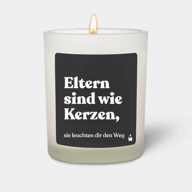 Duftkerze Weiss Woody Eltern sind wie Kerzen, sie leuchten dir den Weg von ChattyCandles