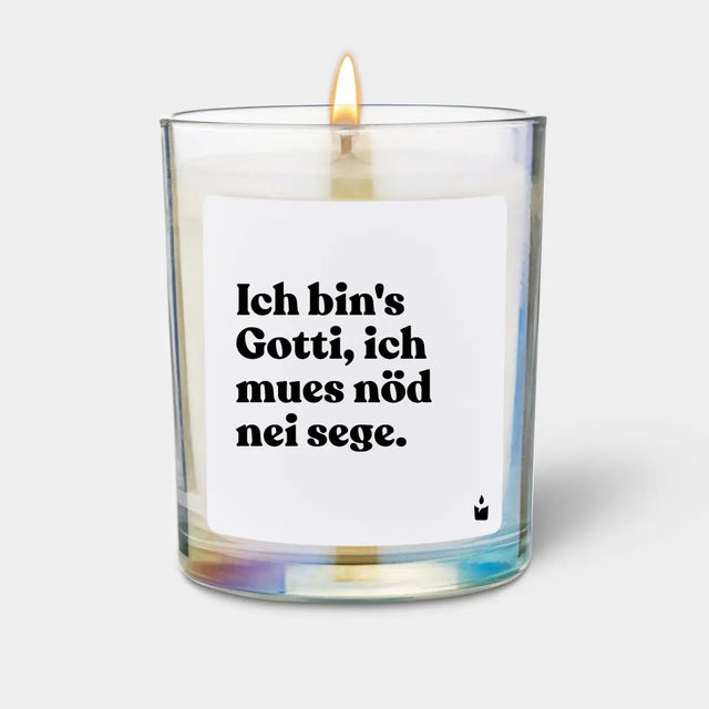 Duftkerze Rainbow Flowery Ich bin's Gotti, ich mues nöd nei sege. von ChattyCandles