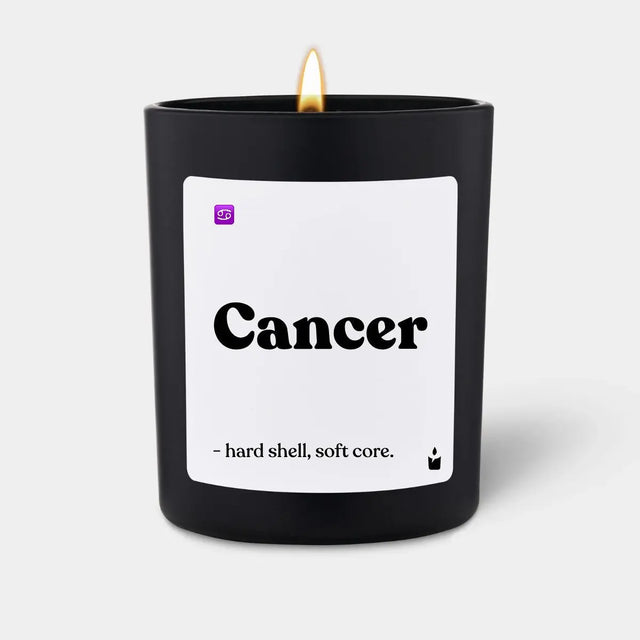 Duftkerze Schwarz Woody Cancer - hard shell, soft core. von ChattyCandles