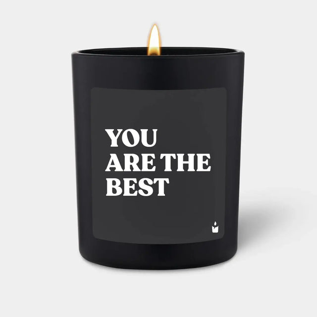 Duftkerze Schwarz Flowery You are the best von ChattyCandles