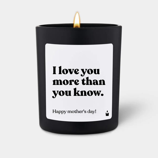 Duftkerze Schwarz Woody I love you more than you know. von ChattyCandles