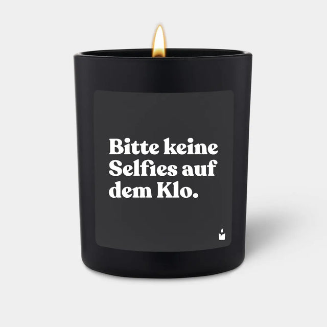 Duftkerze Schwarz Woody Bitte keine Selfies auf dem Klo. von ChattyCandles