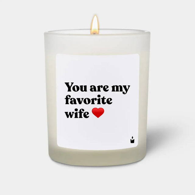 Duftkerze Weiss Woody You are my favorite wife von ChattyCandles