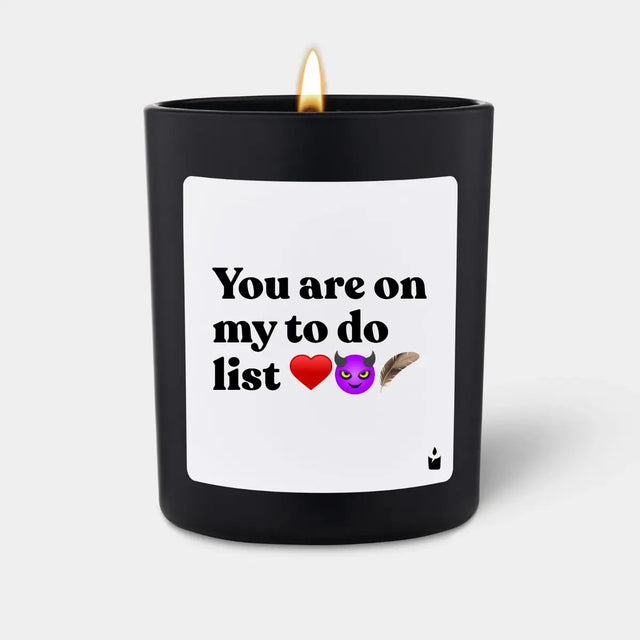 Duftkerze Schwarz Woody You are on my to do list von ChattyCandles