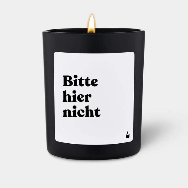 Duftkerze Schwarz Flowery Bitte hier nicht von ChattyCandles