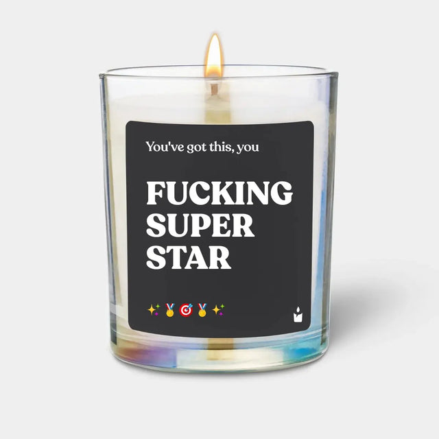 Duftkerze Rainbow Woody FUCKING SUPER STAR von ChattyCandles