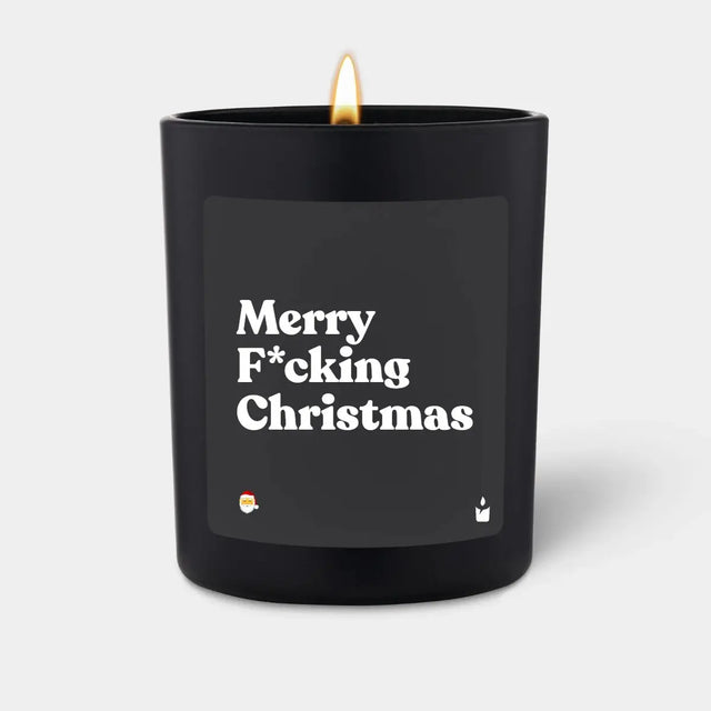 Duftkerze Schwarz Woody Merry F*cking Christmas von ChattyCandles
