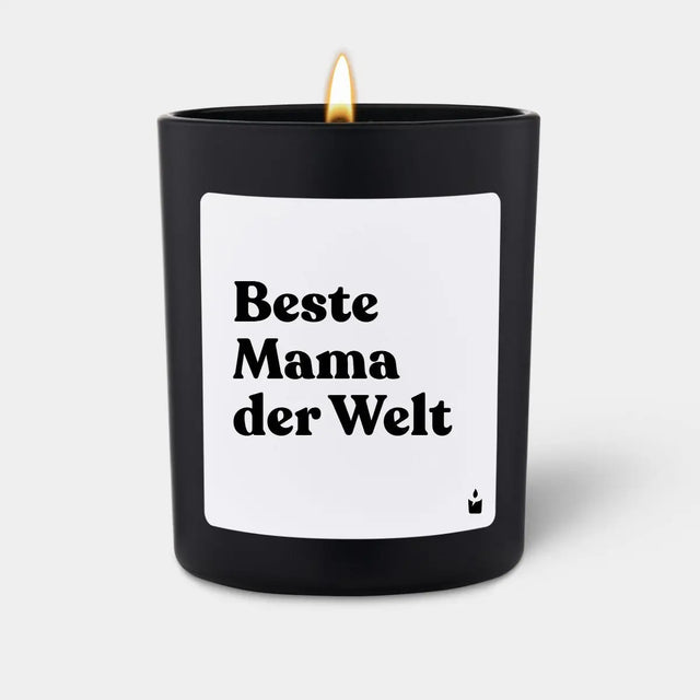 Duftkerze Schwarz Woody Beste Mama der Welt von ChattyCandles
