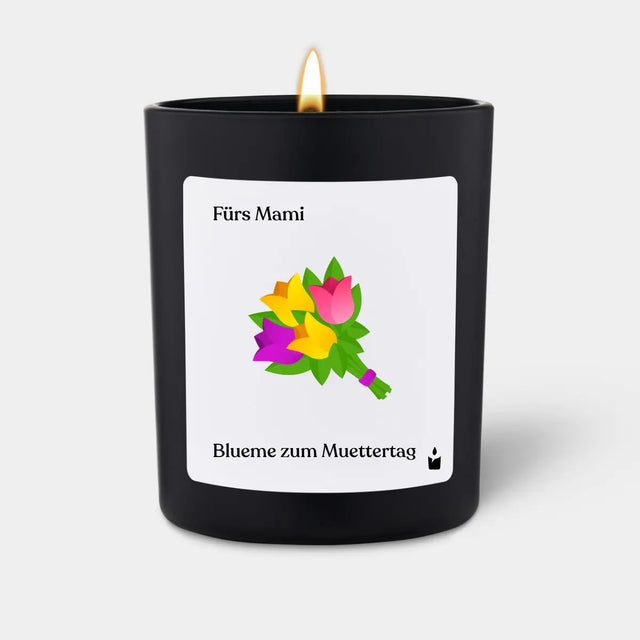 Duftkerze Schwarz Flowery Fürs Mami. Blueme zum Muettertag von ChattyCandles
