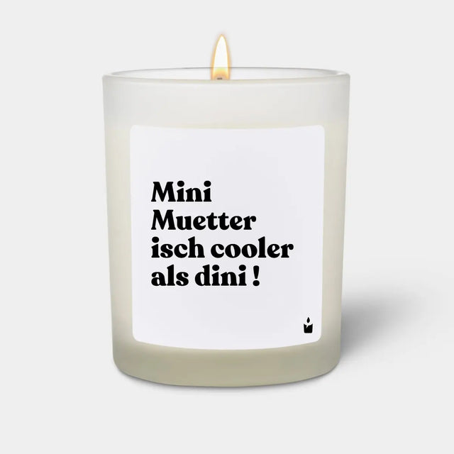 Duftkerze Weiss Flowery Mini Muetter isch cooler als dini! von ChattyCandles