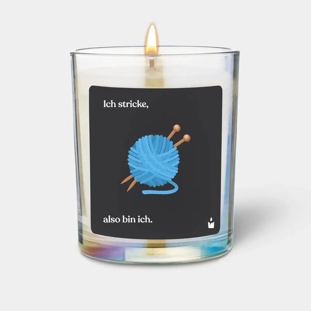 Duftkerze Rainbow Flowery Ich stricke, also bin ich. von ChattyCandles