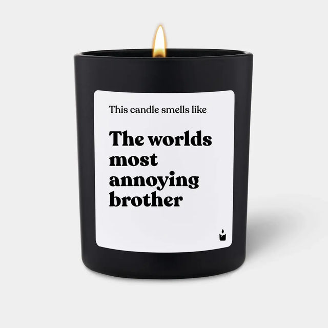 Duftkerze Schwarz Flowery The worlds most annoying brother von ChattyCandles