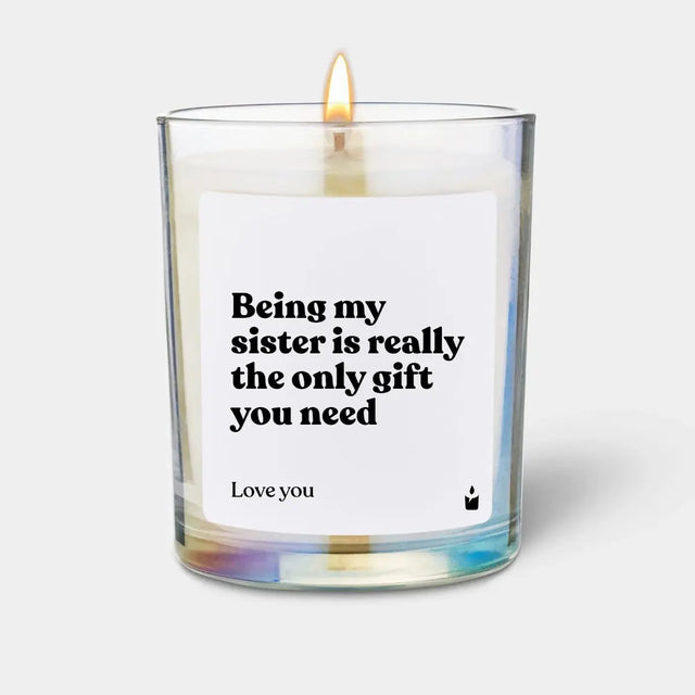 Duftkerze Rainbow Flowery Being my sister is really the only gift you need von ChattyCandles