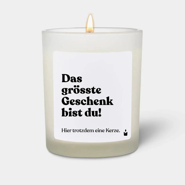Duftkerze Weiss Flowery Das grösste Geschenk bist du! von ChattyCandles