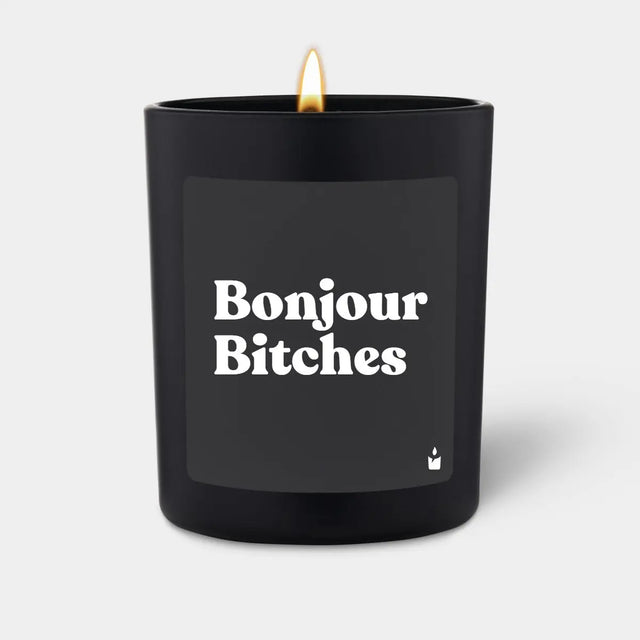 Duftkerze Schwarz Flowery Bonjour Bitches von ChattyCandles