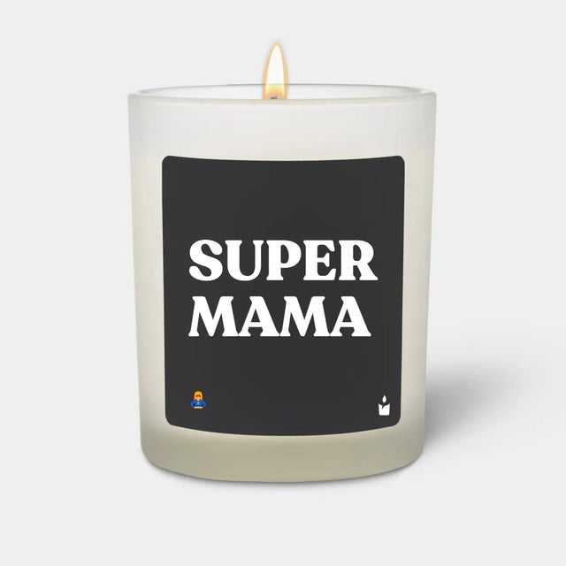 Duftkerze Weiss Woody Super Mama von ChattyCandles