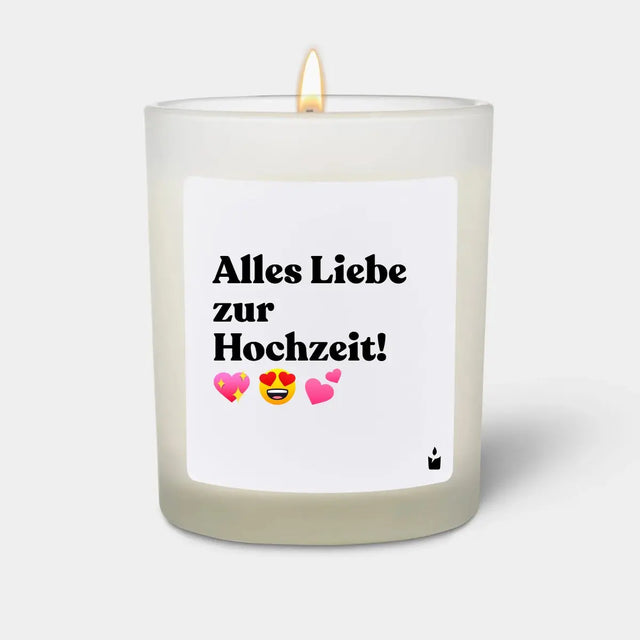 Duftkerze Weiss Flowery Alles Liebe zur Hochzeit! von ChattyCandles