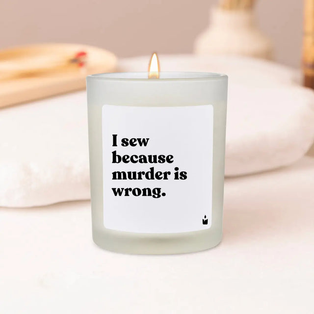 Duftkerze Weiss Flowery I sew because murder is wrong. von ChattyCandles