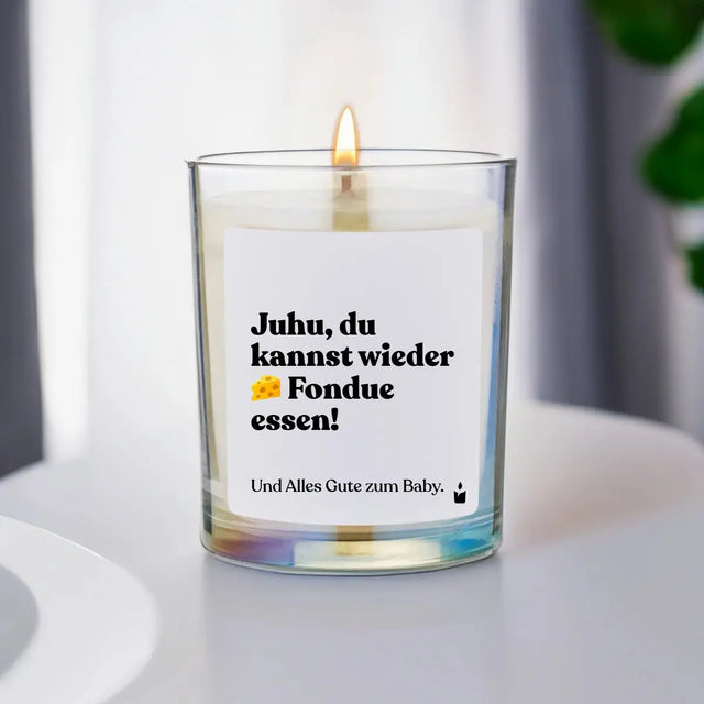 Duftkerze Rainbow Flowery Juhu, du kannst wieder Käse-Fondue essen! von ChattyCandles